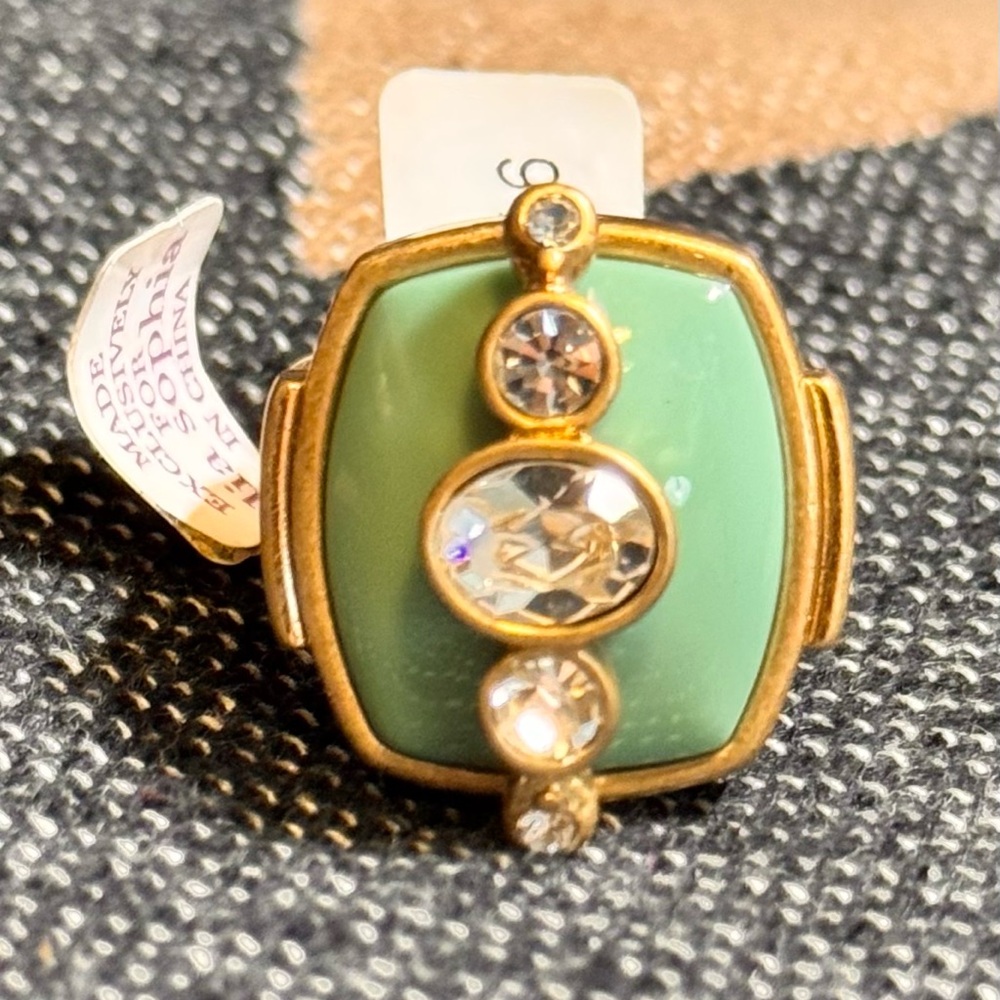 NEW Matte Gold and Teal/Turquoise Statement Ring - by Lia Sophia - Size 6